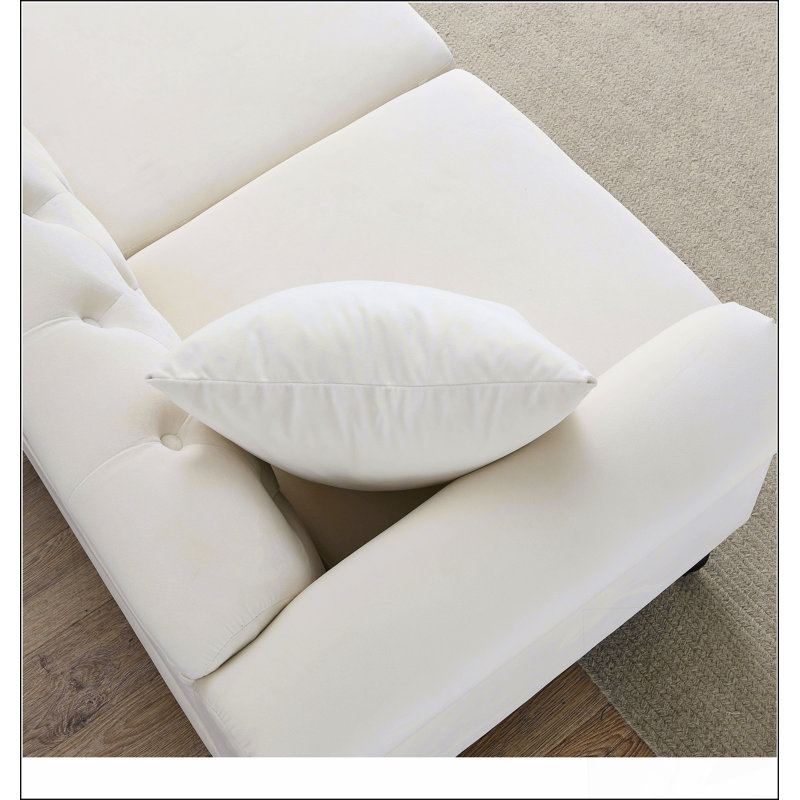 Canapé Chesterfield 79 pouces en velours gris pour salon, canapé 3 places