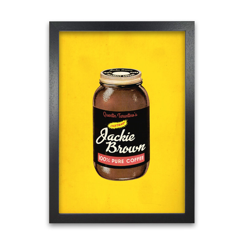 Jackie Brown by David Redon - Print, 59.4 cm H x 42 cm W x 5 cm D, Black Grain
