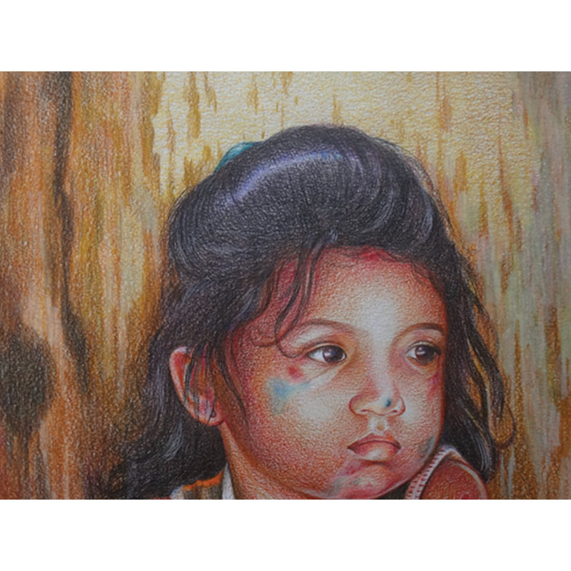 Innocente sur papier | Couleur du crayon | Par Santosh Narayan Dangare