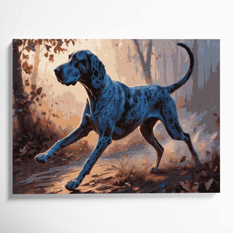 «Dogs Bluetick Coonhound», art mural sur toile noire, H 11 po x l 14 po