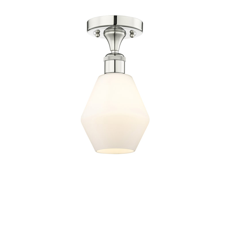 Plafonnier encastré Amylea, Nickel poli, H 9,63 po x l 6 po x P 6 po, Blanc mat