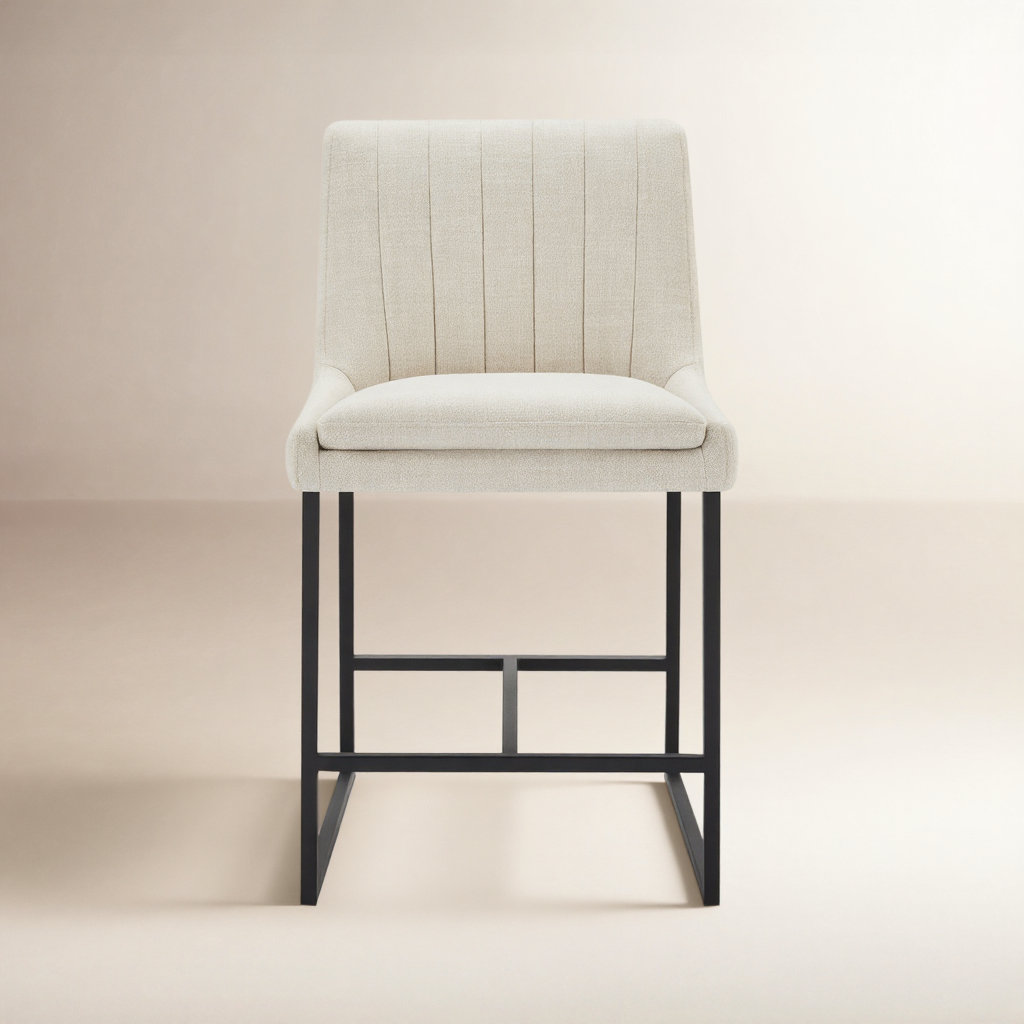 Welburn Counter Stool, Effie Linen Performance Linen
