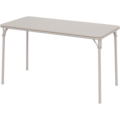 4ft Folding Card Table, PU Leather Top, Sturdy Metal Legs, No Assembly, Indoor Outdoor