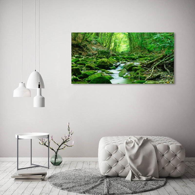 Stream in the Forest - Wrapped Canvas Art Prints