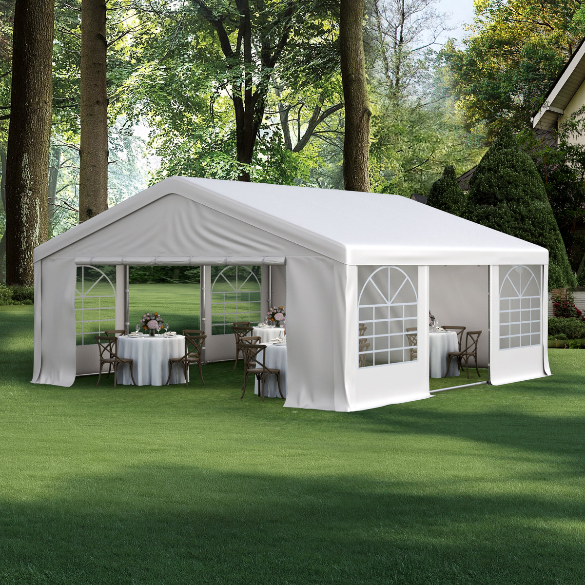 Coveronics 20 x 20 Feet Outdoor Galvanized Steel Party Tent