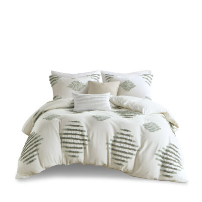 Modern King/cal King Bedding Sets, Cotton Blend Chenille, Tufted Design, Ideal For Home Comfort