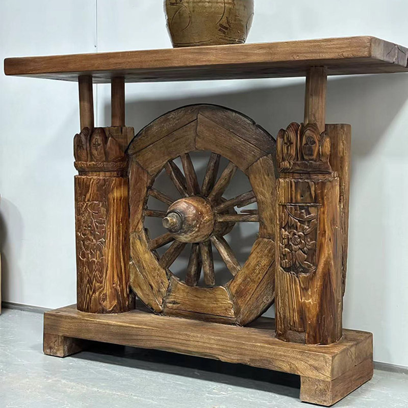 Console en bois massif sculpté
