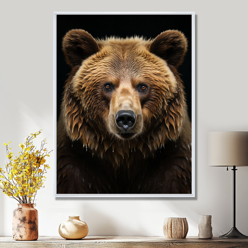 Mageik Bear Majestic Selfy II, photographie sur toile, H 20 po x l 12 po x P 1 po, Cadre flottant blanc