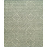 Bahati Hand Loomed Wool Geometric Area Rug in Green