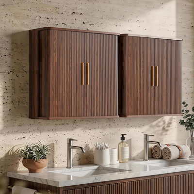Armoire murale avec porte coulissante cannelée