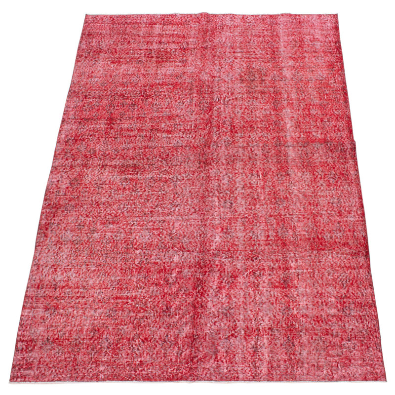 Tapis rouge foncé à transition de couleur 5 pi 7 po x 8 pi 8 po