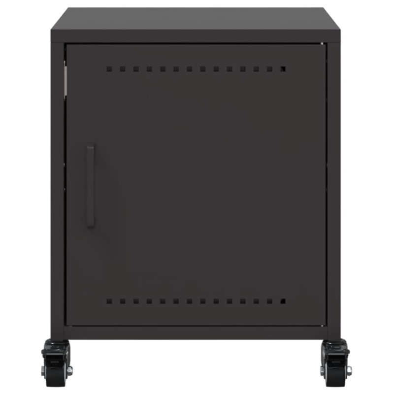 Preslei 36cm W Steel Bedside Table, Black, Set of 2