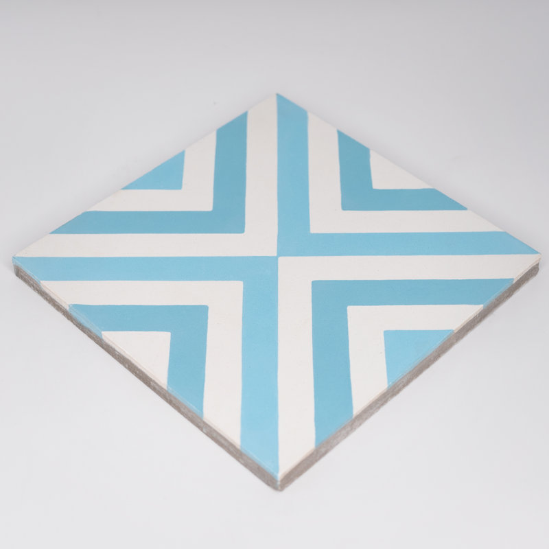 Mazagan 8 in. x 8 in. Tile, Two Toned Blues