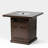 25"H x 25"W Square Outdoor Propane Fire Pit Table with SS Cover Lid and Hideaway Gas Tank Seat