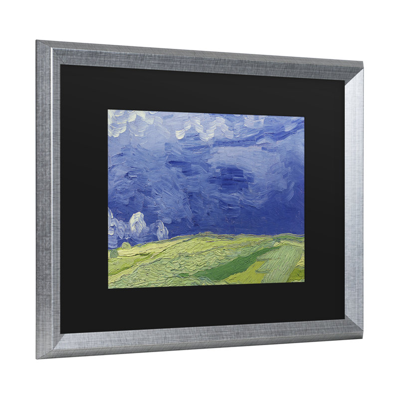 « wheatfields under thundercloud » par vincent van gogh, reproduction de peinture à l’huile sur toile encadrée, Argent
