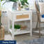 Table de chevet avec rangement ouvert Degolyer en blanc / rotin