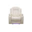 Fauteuil inclinable en cuir blanc-304909366