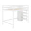 Lit mezzanine double avec garde-robe de rangement-389097636