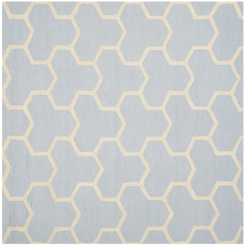 Deedgra Cambridge Hand Tufted Wool Geometric Rug, Square 8'