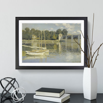 The Argenteuil Bridge by Claude Monet - Framed Print