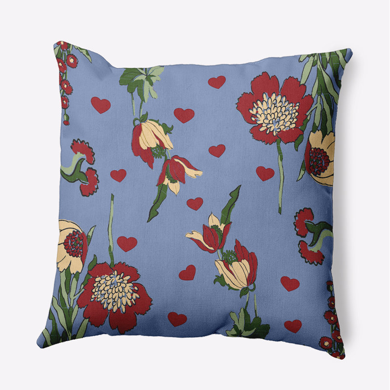 Coussin décoratif Love In The Garden PHF1638BL16, H 20 po x l 20 po, Carré