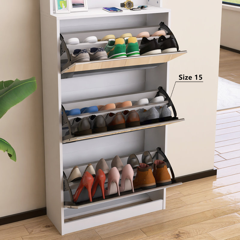 Armoire à chaussures avec 3 tiroirs rabattables