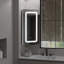 Armoire de salle de bain d'angle pour salle de bain avec lumière réglable, armoire de rangement triangulaire suspendue pour salle de bain avec 3 modes d'éclairage et miroir à luminosité réglable pour les petits espaces