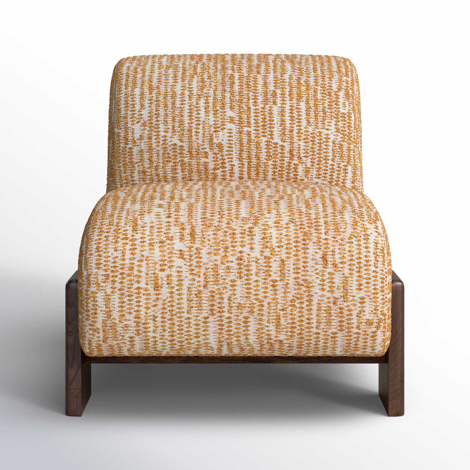 Chelsea Upholstered Slipper Chair, Gold Polyester Blend