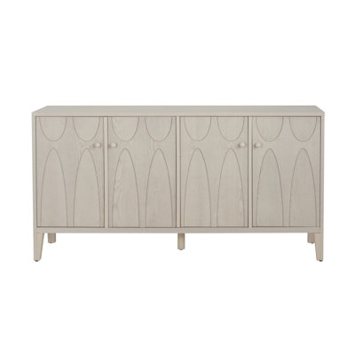 Ezequiel Mid-Century Modern Wood Sideboard With Adjustable Shelves And Storage Cabinet