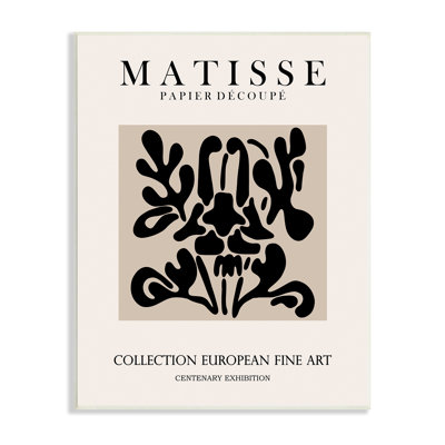 " Abstract Contemporary Black Floral Design Matisse Typography " by Ros Ruseva