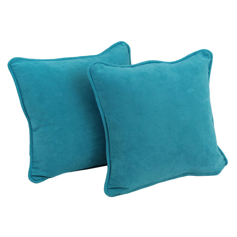  Corded Throw Pillow, Aqua Blue