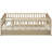 Twin Size Daybed With Trundle And Fence Guardrails In Natural - Space Efficient Sleeping Wood Practical-615740453-615740448