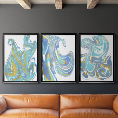 Galaxie IV  -Custom Framed  Wrapped Gallery Canvas - 3 Pieces