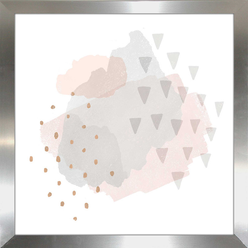 «Lovely Blush IV», reproduction de peinture à l'aquarelle, H 37,5 po x l 37,5 po x P 1 po, Encadrement argenté