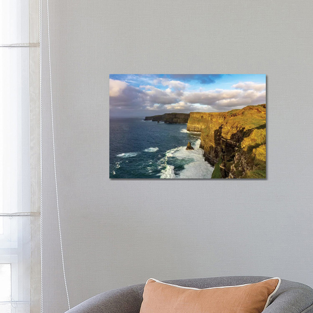 The Cliffs Of Moher In County Clare, Ireland by Chuck Haney - Wrapped Canvas Print