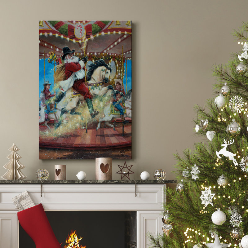 Merry Go Round, toile tendue avec châssis de qualité supérieure - prête à être accrochée, H 12 po x l 8 po x P 1,5 po