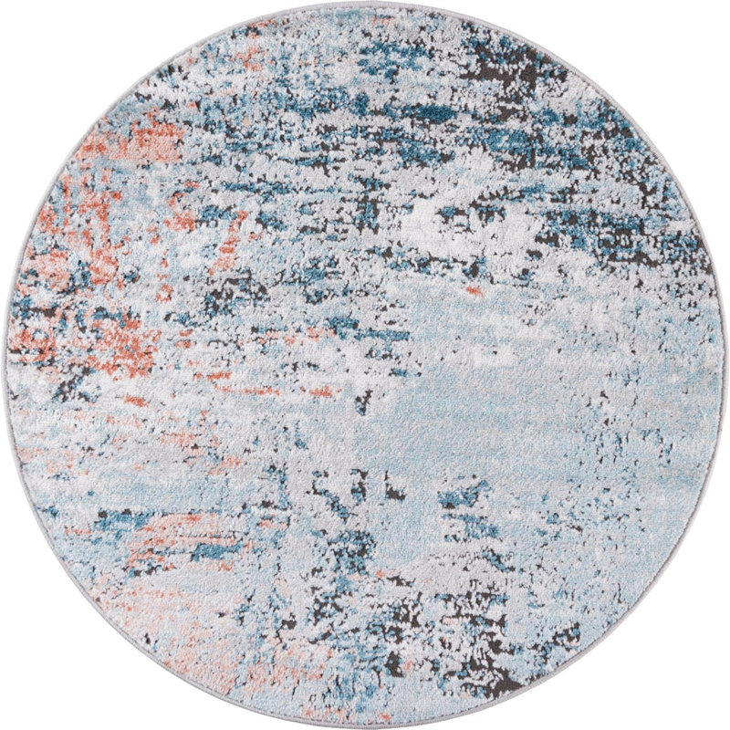 Abstract Indoor Rug, Round 3'3"