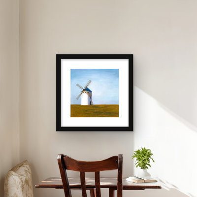 «Big Windmill - Farmhouse Landscape», reproduction d'art encadrée