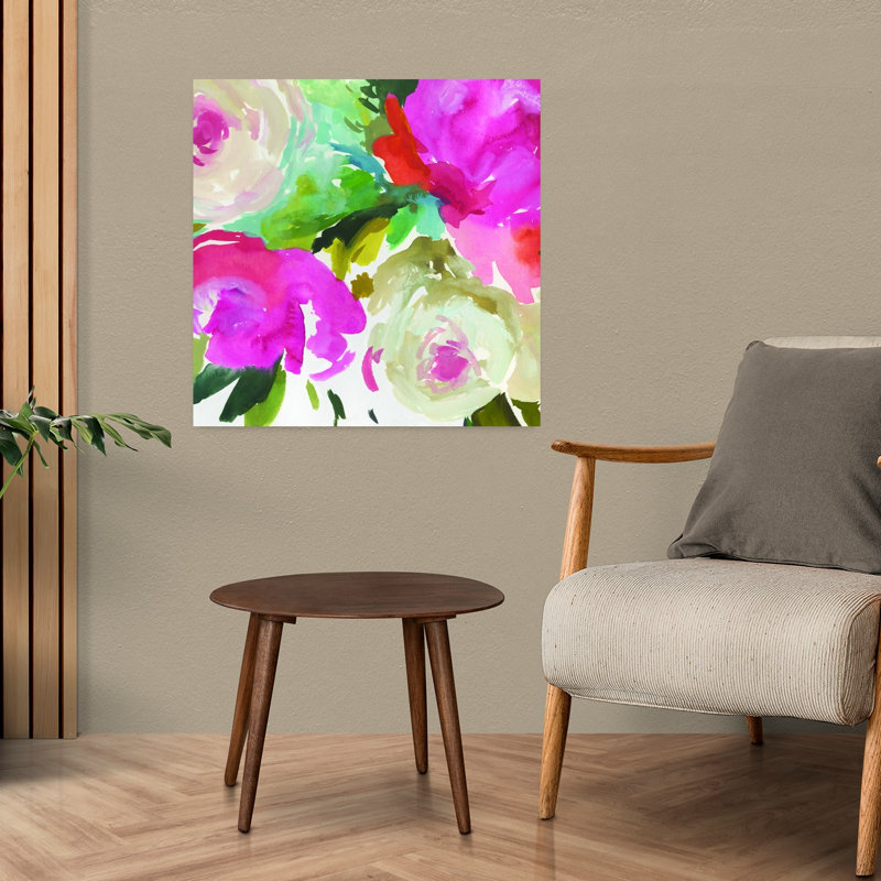 Belle III, art floral abstrait et naturel, H 24 po x l 24 po