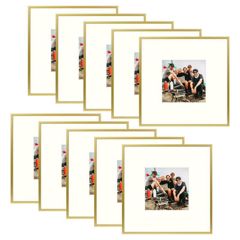 Cadre photo Drennon, Or, 8 po x 8 po emmêlé à 4 po x 4 po