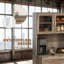 Buffet de cuisine avec huche et portes vitrées Modern Kitchen Pantry