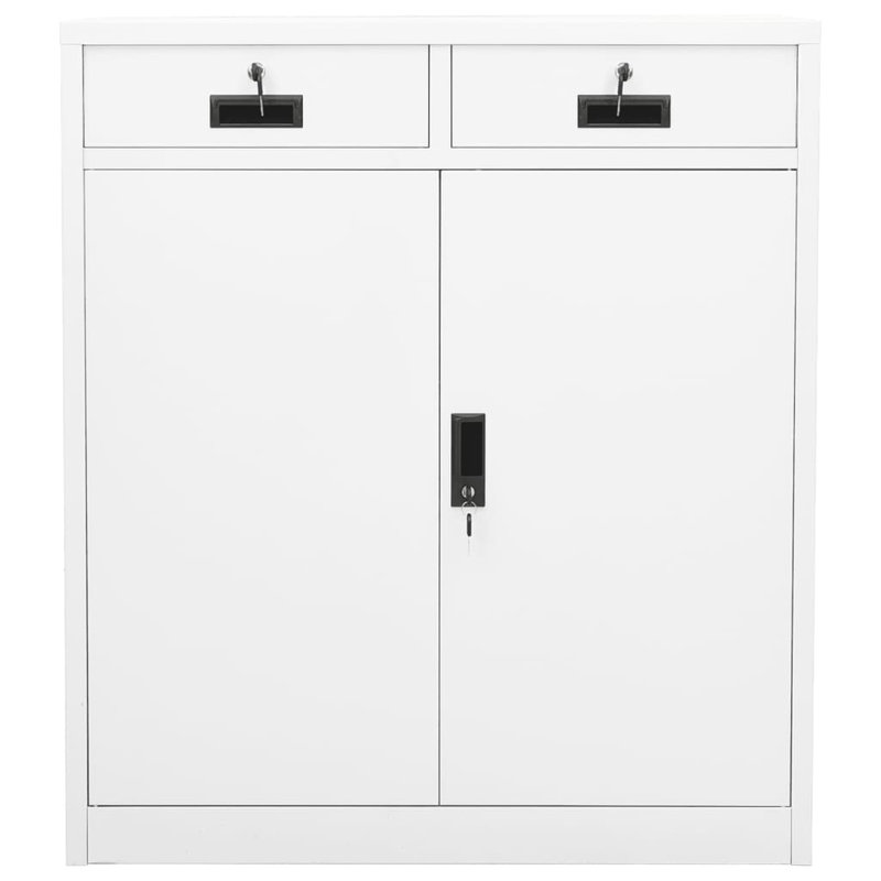Office Cabinet 35.4" x 15.7" x 40.2" Steel, White
