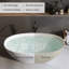 Baignoire matte à surface solide de 70,8 po, baignoire de trempage à surface solide, baignoire autoportante en résine de pierre, baignoires autoportantes à rebord épais avec trop-plein, bonde escamotable, blanc mat (ovale)