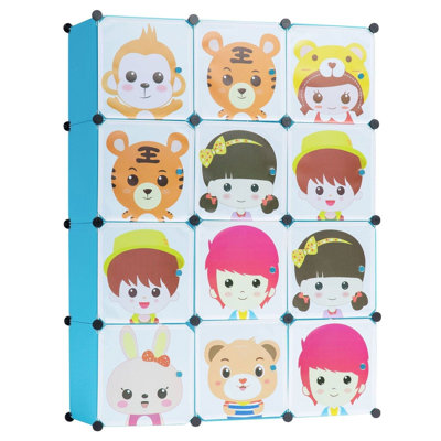 Portemanteaux portatif pour enfants avec cubes de rangement XL