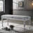Salines Upholstered Turned Leg Dining Bench, Rustic White