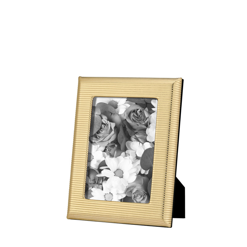 Leather Picture Frame, Gold, 5" W x 7" H