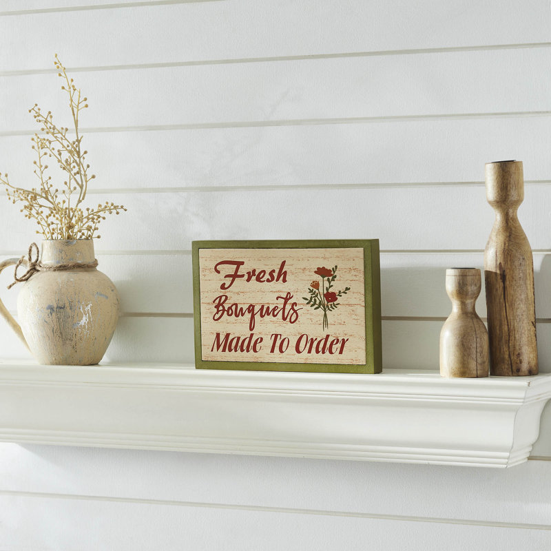 Rustic Moss Green and Tan MDF Framed Wall Sign 6.5" x 10"