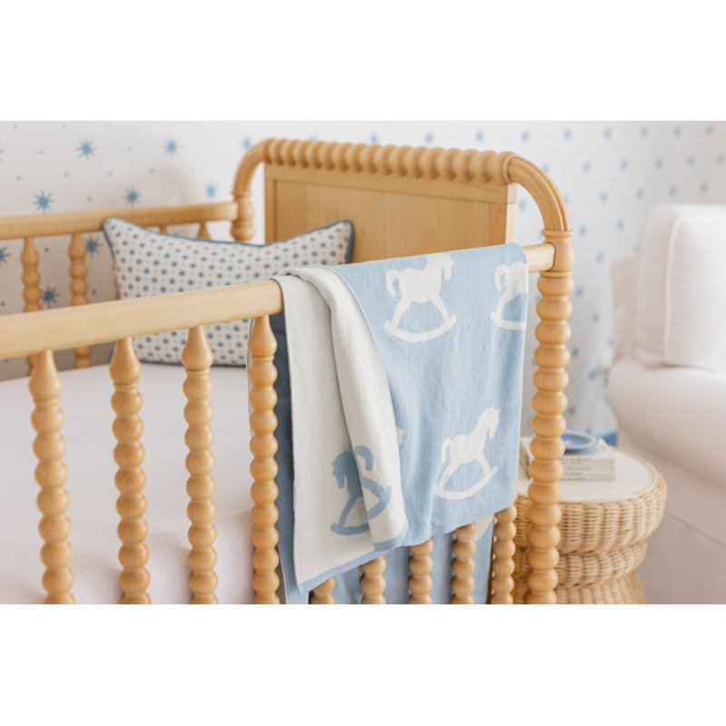 Couverture de chambre de bébé à bascule bleue