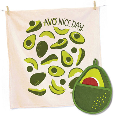 Avocado Tea Towel and Pot Holder Set