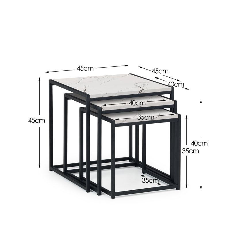 Chew Stoke 3 Piece Nest of Tables, White